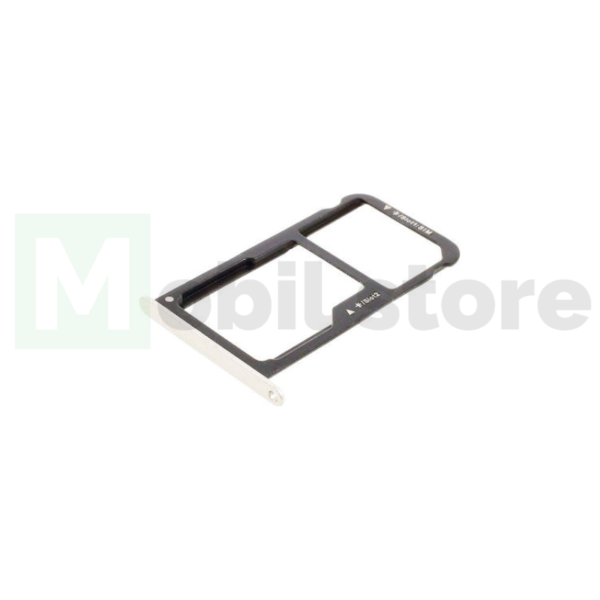 Υποδοχή Κάρτας Dual SIM και SD (SIM Tray) για Huawei P10 Lite - Χρώμα: Ασημί