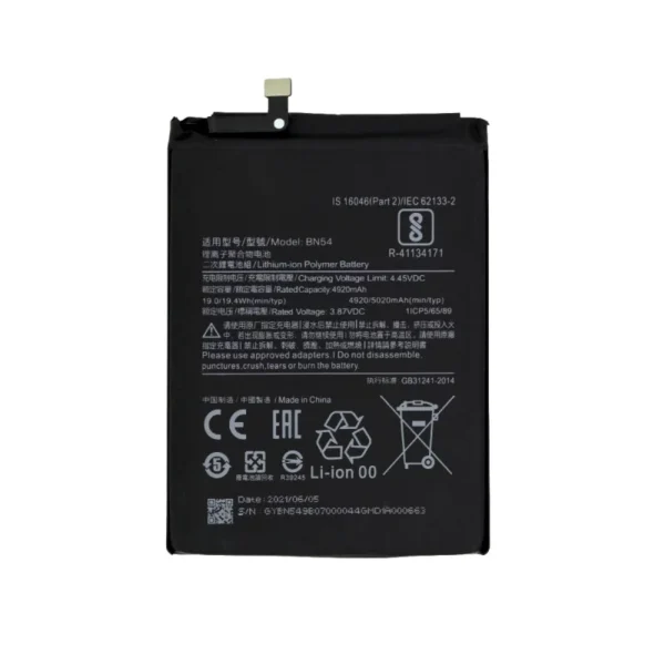 BN54 Μπαταρία Αντικατάστασης 5020mAh για Redmi Note 9