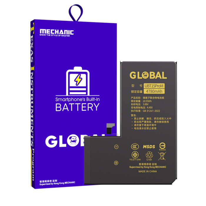 MECHANIC GLOBAL Μπαταρία Αντικατάστασης 4780mAh για iPhone 15 Pro Max  (Extra Capacity)