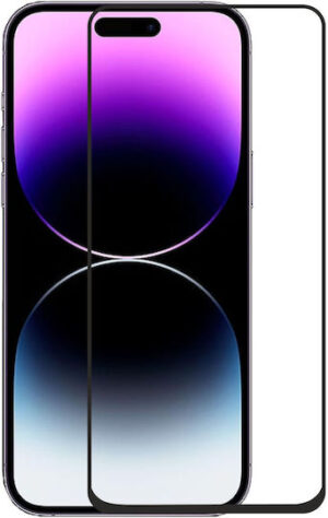 Frame 5D Full Glue Full Face Tempered Glass Μαύρο (iPhone 15)